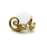 Vintage Lalaounis 22K Gold Spiral Bull’s Head Earrings Ilias Lalaounis