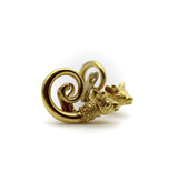 Vintage Lalaounis 22K Gold Spiral Bull’s Head Earrings Ilias Lalaounis