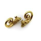 Vintage Lalaounis 22K Gold Spiral Bull’s Head Earrings Ilias Lalaounis