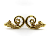 Vintage Lalaounis 22K Gold Spiral Bull’s Head Earrings Ilias Lalaounis