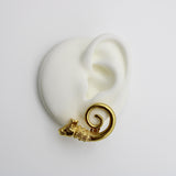 Vintage Lalaounis 22K Gold Spiral Bull’s Head Earrings Ilias Lalaounis