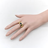 Vintage 18K Gold Tiffany & Co. Sapphire Cabochon Cigar Band Ring ring Kirsten's Corner