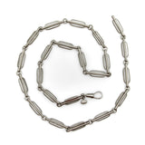 Brushed Sterling Silver Trombone Link Variation Chain with Dog Clip Chain Kirsten's Corner