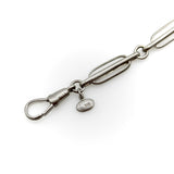 Brushed Sterling Silver Trombone Link Variation Chain with Dog Clip Chain Kirsten's Corner