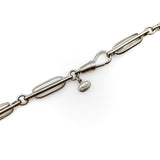 Brushed Sterling Silver Trombone Link Variation Chain with Dog Clip Chain Kirsten's Corner