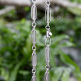 Brushed Sterling Silver Trombone Link Variation Chain with Dog Clip Chain Kirsten's Corner