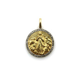 Edwardian French 18K Gold and Platinum Mother of God Pendant Kirsten's Corner