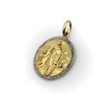 Edwardian French 18K Gold and Platinum Mother of God Pendant Kirsten's Corner