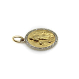 Edwardian French 18K Gold and Platinum Mother of God Pendant Kirsten's Corner