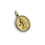 Edwardian French 18K Gold and Platinum Mother of God Pendant Kirsten's Corner
