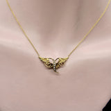 Victorian 14K Gold Angel Winged Necklace with Seed Pearls Kirsten's Corner