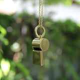 Vintage 18K Gold Large Whistle Pendant Charm jewelry Kirsten's Corner
