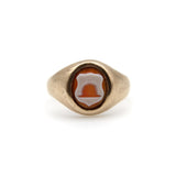 Victorian 9K Gold Beehive Banded Agate Intaglio Ring ring Kirsten's Corner