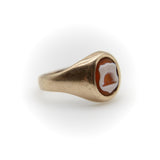 Victorian 9K Gold Beehive Banded Agate Intaglio Ring ring Kirsten's Corner
