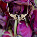 Victorian 14K Gold Angel Winged Necklace with Seed Pearls Kirsten's Corner