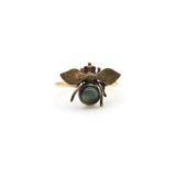 14K Gold Victorian Bee Ring with Ruby & Cats Eye Ring Kirsten's Corner Jewelry