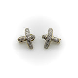 Vintage 14K Gold Pave Diamond X Earrings Kirsten's Corner