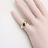 18K Gold Sapphire and Diamond Gypsy Ring Ring Kirsten's Corner