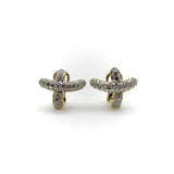 Vintage 14K Gold Pave Diamond X Earrings Kirsten's Corner