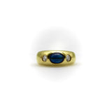 18K Gold Sapphire and Diamond Gypsy Ring Ring Kirsten's Corner