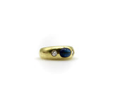 18K Gold Sapphire and Diamond Gypsy Ring Ring Kirsten's Corner