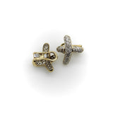 Vintage 14K Gold Pave Diamond X Earrings Kirsten's Corner