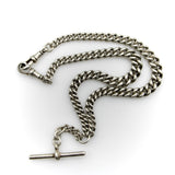Art Deco Sterling Silver Graduated Curb Link Watch Chain Kirsten's Corner