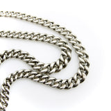 Art Deco Sterling Silver Graduated Curb Link Watch Chain Kirsten's Corner
