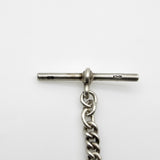 Art Deco Sterling Silver Graduated Curb Link Watch Chain Kirsten's Corner