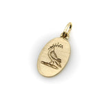 14K Gold Signature Hand Engraved Bird of Peace Pendant Kirsten's Corner