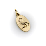 14K Gold Signature Hand Engraved Bird of Peace Pendant Kirsten's Corner