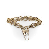 Victorian 9K Gold Gate Bracelet with Padlock Heart Clasp Bracelet Kirsten's Corner