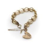Victorian 9K Gold Gate Bracelet with Padlock Heart Clasp Bracelet Kirsten's Corner