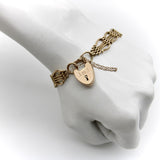 Victorian 9K Gold Gate Bracelet with Padlock Heart Clasp Bracelet Kirsten's Corner