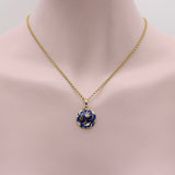 14K Gold Signature Galaxy Moon and Stars Pendant with Diamond and Enamel Kirsten's Corner