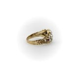 15K Gold Early Victorian Flower Ring with Pearl and Ruby Kirsten's Corner
