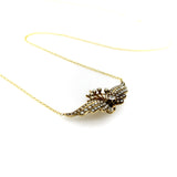 14K Gold Victorian Angel Wing Necklace with Diamond and Seed Pearls Necklace Kirsten's Corner