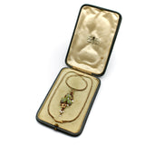 15K Gold Art Nouveau Plique-à-Jour Diamond and Pearl Necklace Necklace Kirsten's Corner