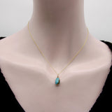 14K Gold Victorian Turquoise Bead with Matrix jewelry Kirsten's Corner