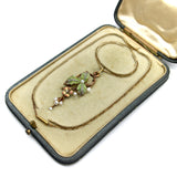 15K Gold Art Nouveau Plique-à-Jour Diamond and Pearl Necklace Necklace Kirsten's Corner