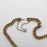 Victorian 14K Gold Curb Link Diamond and Sapphire Necklace Kirsten's Corner