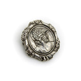 Victorian Sterling Silver Helmeted Greek Warrior God Brooch Kirsten's Corner