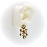 Georgian 18K Gold Sequilé Diamond Earrings from Portugal Earrings Kirsten's Corner