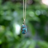 14K Gold Victorian Turquoise Bead with Matrix jewelry Kirsten's Corner