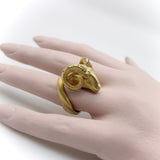 14K Gold Ram’s Head Ring with Citrine Kirsten's Corner