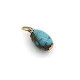 14K Gold Victorian Turquoise Bead with Matrix jewelry Kirsten's Corner