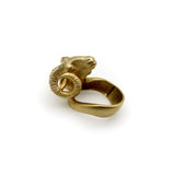 14K Gold Ram’s Head Ring with Citrine Kirsten's Corner