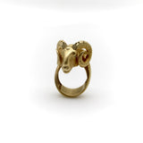 14K Gold Ram’s Head Ring with Citrine Kirsten's Corner