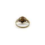 12K Gold Early Victorian Flower Ring with Garnet, Emeralds, and Pearls Ring Kirsten's Corner