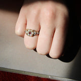 15K Gold Early Victorian Flower Ring with Pearl and Ruby Kirsten's Corner